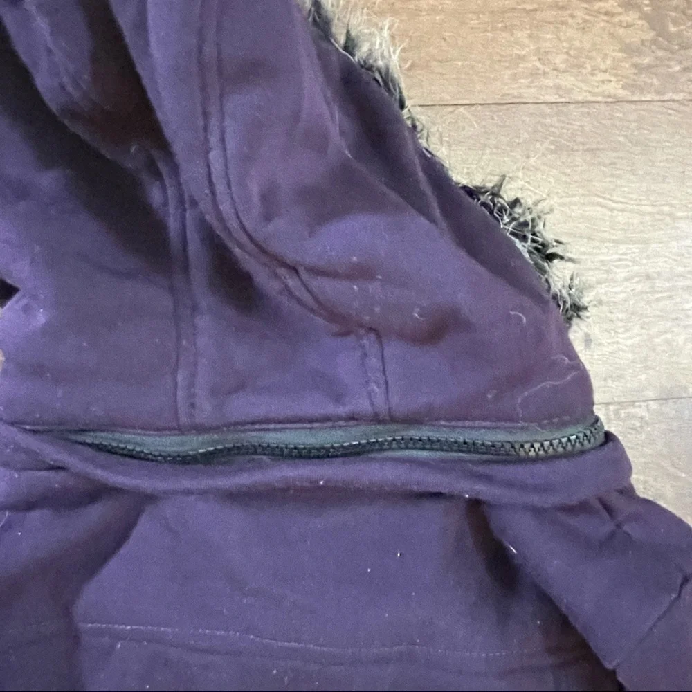 Me Jane purple heavy faux fur Sherpa like detachable hat coat jacket girls